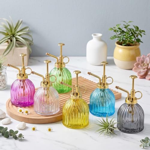 Maxdot 12Pcs Glass Plant Mister Spray Bottle 220ml, Gold Sprayer - Image 5