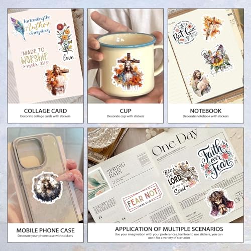 350Pcs Christian Jesus Bible Verse Catholic Stickers Book - Image 6