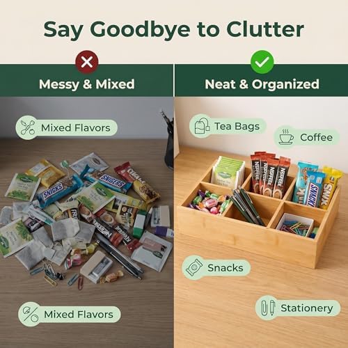 2 Pack Bamboo Desk Organizer with Adjustable Dividers - Image 4