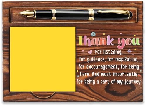 Thank You for Being Part of My Journey Wooden Note Pen Holder, Gratitude Keepsake Gift for University Teacher, Thank You Desk Decor for Friend, Office Desktop Accessory Gift, 16.5×12×1.5 cm, XXN78 by FOUGSTA