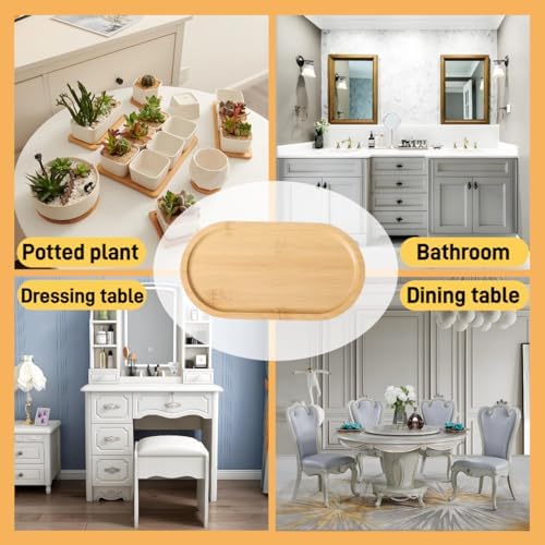 1PCS Bamboo Bathroom Trays - Suitable for the Bathroom,Kitchen,Breakfast Tray and Decorative Tray (8.46 in * 4.53 in) - Image 5