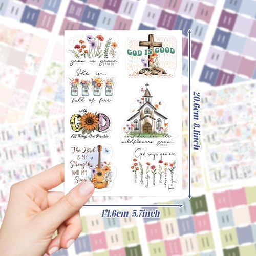 320 Pcs Bible Tabs with Christian Stickers - Laminated Large Print Book Index Tabs for Easy Navigation, Bible Study Supplies, Christian Gifts for Women - Image 4