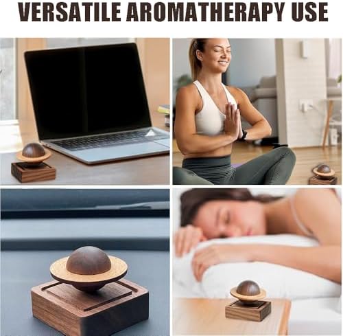 Ouliget Wood Essential Oil Diffuser,Planet Walnut Aroma Therapy,Passive Diffuser for Desk Table Home Office Car Wardrobe Yoga Hall and SPA, Thoughtful Gifts for Yoga Meditation - Image 6