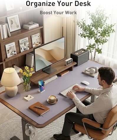 Aothia Faux Leather Desk Mat - Large Mouse Pad, Non-Slip PU Leather Blotter, Waterproof Writing Surface for Office and Home (Lavender, 40" x 24") - Image 3