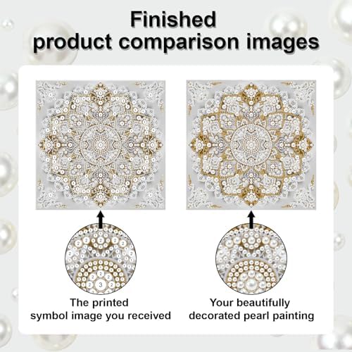 Pearl Art Kits Painting for Adults, DIY Mindfulness Therapy with Framed Canvas and Tools, Beginner Wall Decor-Mandala01 - Image 7