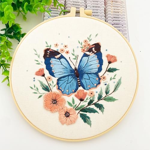 Silentsea Blue Butterfly Embroidery Kit for Adults - Image 5