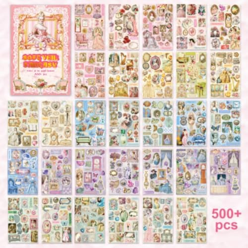 Vintage Sticker Book 500+ Stickers 30 Pages for Journaling Scrapbooking - Image 5