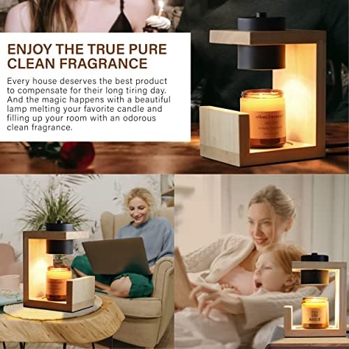 AIKUT Candle Warmer Lamp, with 2 Bulbs,Timer & Dimmer,Simple Natural Wood,Compatible Up to 4.5 inch Candles,for Home Scented and Décor，110-120V (Wood) - Image 3