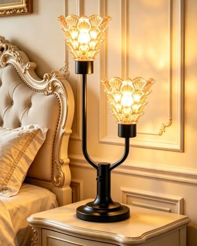 Lightdot Mid Century Modern Table Lamp Dimmable Vintage Black Lamp Gift by LightdotLighting