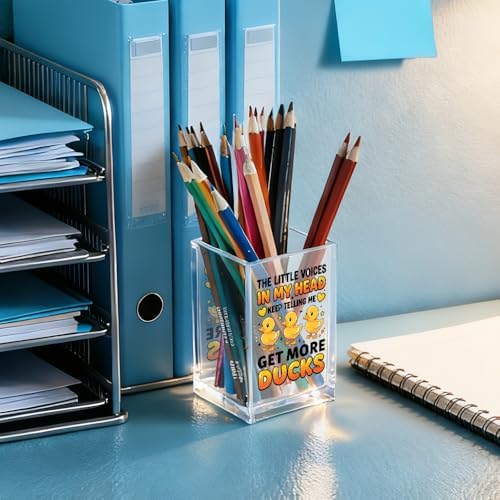 Funny The Little Voices In My Hea Acrylic Pencil Holder Cup for Women - Image 4