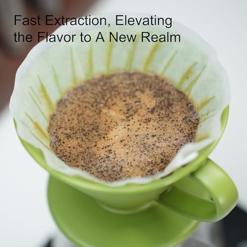 Artisan Series Coffee Dripper Made of High Fired Ceramic Material, Size 02, Ceramic Pour Over Coffee Maker Filter, Coffee Slow Brewing Accessories for Home, Office and Cafe, Green - Image 4
