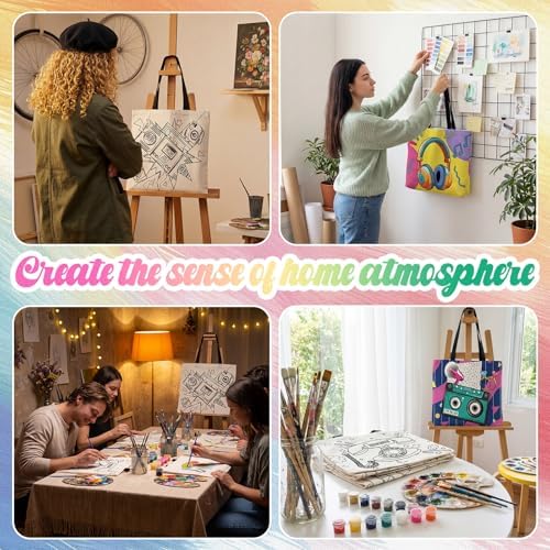 Locmeo 10 Set Paint and Sip Canvas Bags Pre Drawn Kit,Disco - Image 6