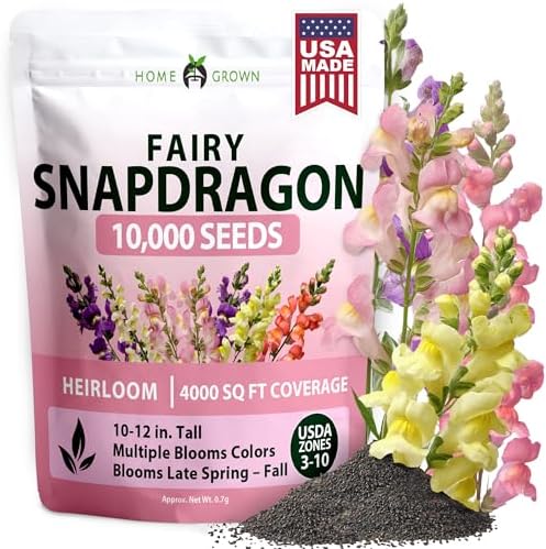HOME GROWN Fairy Snapdragon 10,000 Flower Seeds Antirrhinum majus by HOMEGROWN
