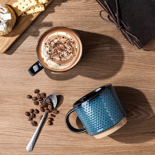 GBhome 15 OZ Stackable Coffee Mugs Set of 4, Ceramic Coffee Cups Set - Image 2