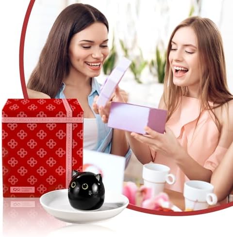 PUDDING CABIN Cat Lover Gifts for Women, Black Cat Ring Holder Dish for Jewelry Rings Earrings Necklace Watch Keys, Birthday Christmas Engagement Wedding Gifts - Image 7