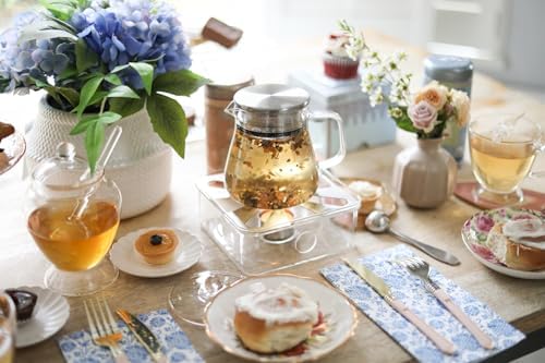 Teabloom One-Touch Tea Maker, 2-in-1 Teapot and Kettle with Stainless Steel Filter Lid for Loose Tea – Stain-Free Borosilicate Glass Tea Pot (15 Oz) – Tea Connoisseur's Choice - Image 4