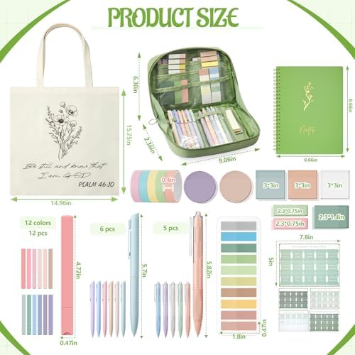 Jutom 110 Pcs Bible Journaling Supplies Bible Study Kit,Green - Image 3