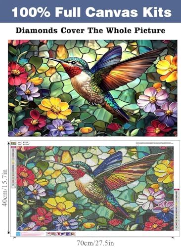 Large Diamond Art Kits for Adults, Hummingbird Diamond Art Painting Kits - Image 2