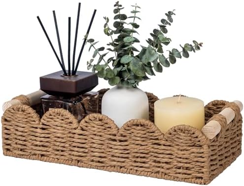 CubesLand Toilet Paper Storage Basket Organizer, Small Wicker Decor Basket by CubesLand