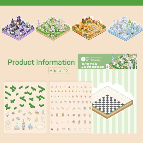 Girls 3D Miniature Scene Stickers,4 Sets Fantasy Maze DIY House Stickers for Alice's Garden, Magic Garden, Desert Adventure, Snow Maze, 3D Sticker Scenes for Adult Kids Relief Stress Pass The Time - Image 3