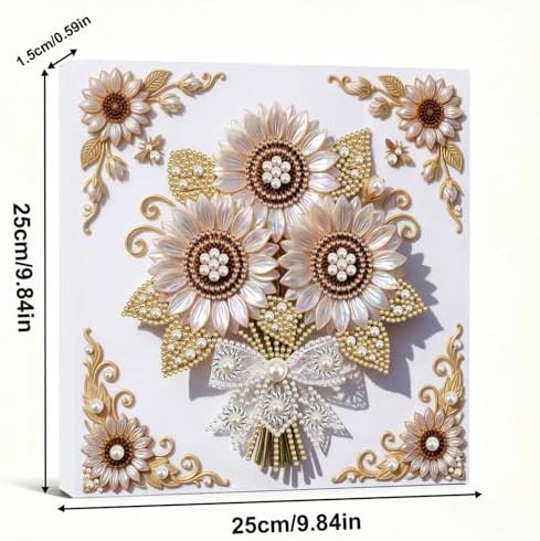 5D DIY Pearl Painting with Frame Floral Theme Handmade Healing Home Wall Decoration Creative 9.84x9.84in Tools -2PCS-2 - Image 7