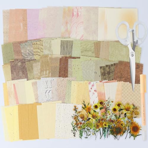 Koqye 215PCS Scrapbook Paper Pack & Junk Journal Kit (Tangerine Dream) by Koqye