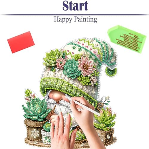 Diamond Painting Kits for Adults Beginners, 5D Full Drill Dwarf Succulents Crystal Art Desktop Ornament, DIY Single Sided Home Office Desk Decor, Creative Craft Gift Set with Tools - Image 6