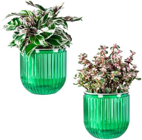 Melphoe Self Watering Pots for Indoor Plants Planter, 5.3 Inch 2 Pack Planters Self Watering Plant Pots for Flower, Houseplants, Succulent, African Violets and Cactus with Drainage by Melphoe