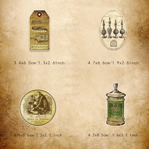 Prstincol 120 Pcs Vintage Apothecary Potion Label Stickers - Image 2