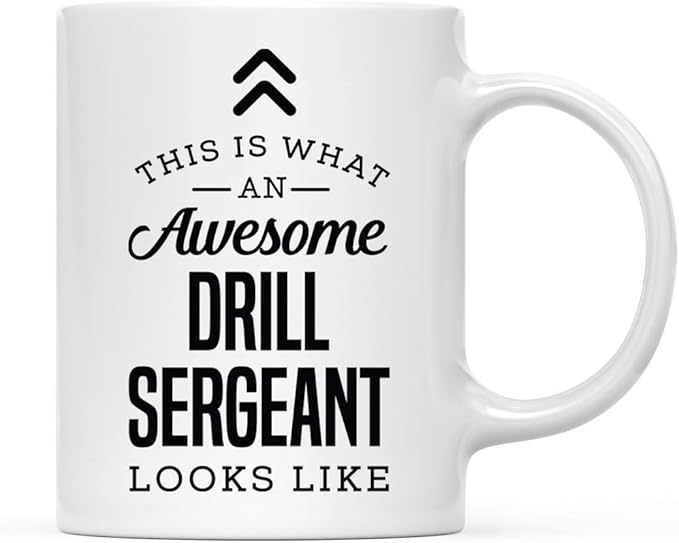 Andaz Press 11oz. Ceramic Coffee Tea Mug Thank You Gift, This is What an Awesome Drill Sergeant Looks Like, 1-Pack