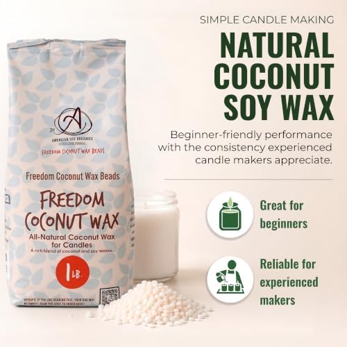American Soy Organics Freedom Coconut Soy Wax Beads, Candle Wax, 1 lb - Image 2
