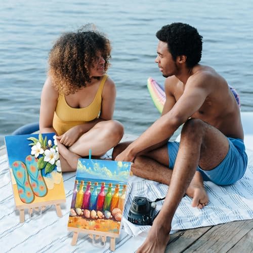 Dinifee 6 Pack Pre Drawn Canvas 8x10 Paint Kit for Adults, Summer Hawaii - Image 6