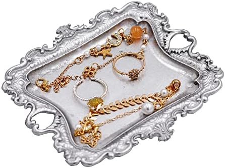 Funly mee Vintage Metal Sliver Jewelry Tray, Ring Holder by Funly+mee