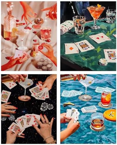4 Pack Square Diamond Art Kits for Adults Diamond Painting Kit for Beginner by KICHANG