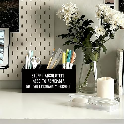 Funny Pen Holder, Funny Pencil Holder for Desk, Office Humor Gifts, Coworkers Gifts for Women Men Wooden Box Sign Decorations for Office Workplace Desk Tabletop - Image 2