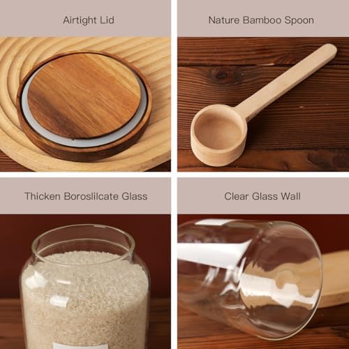 CZSZYGHBAO 2 PCS Large Glass Jar with Airtight Lid, Glass Food Storage Jars for Tea,Spice,Cereal, Egg,Flour,Coffee and More(1 gallon/4000 ml) - Image 4
