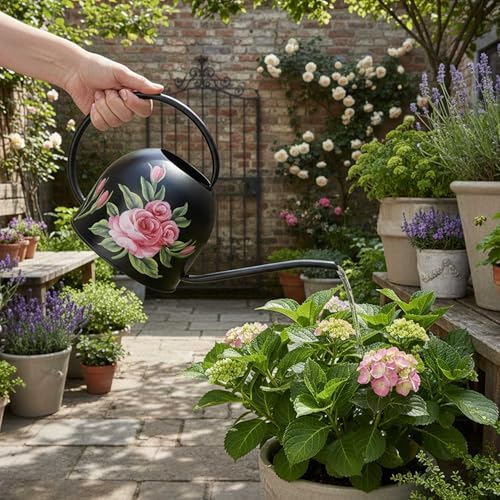 MOYEE Metal Small Watering Can for Indoor Outdoor Plants, Pretty Water Cans - Image 2