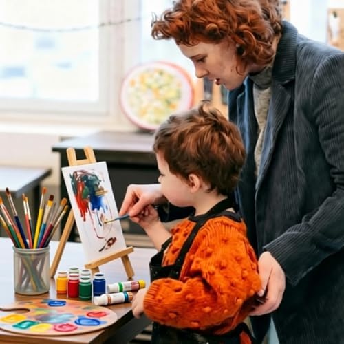 10.8 inch Tabletop Easel for Painting, Small Easel with 5 Papers - Image 7