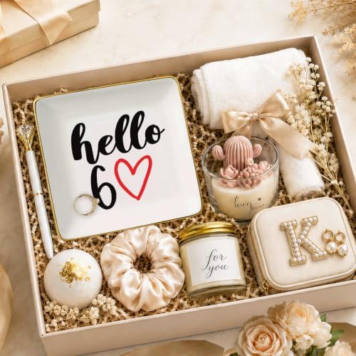 Topthink Hello 60 - Ceramic Jewelry Holder Ring Dish Trinket Tray - Funny 60th Birthday Gifts for Women Boss,Wife,Sisters,Bestie,Best Friends,Co-workers - Turning Sixty Present - 60 Years Old Gift - Image 3