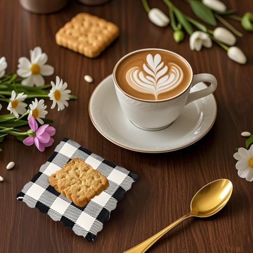 Ceramic Spoon Rest, Coffee Spoon Rest for Stove Top, Black Gingham - Image 7