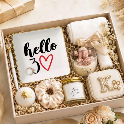 Topthink Hello 30 - Ceramic Jewelry Holder Ring Dish Trinket Tray - Funny 30th Birthday Gifts for Women Boss,Wife,Sisters,Bestie,Best Friends,Co-workers - Turning Thirty Present - 30 Years Old Gift - Image 3