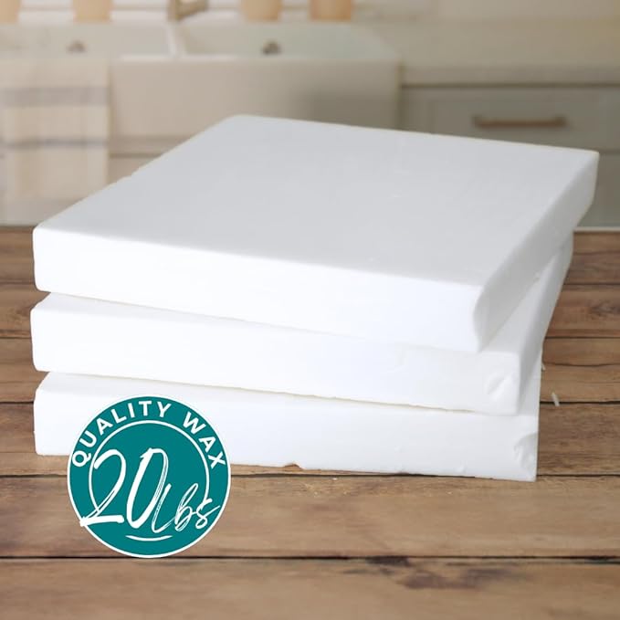 20lb Wax Slab Blend for Candle Making, Smooth Paraffin Candle Wax for Candle Making, Container Wax Blend, Candle Wax Bulk High Load Fragrance and Single Pour for Container Candles