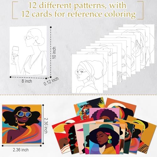Ctosree 12 Pcs Pre Drawn Canvas for Painting,Cool Art Style,8 x 10 Inch - Image 3