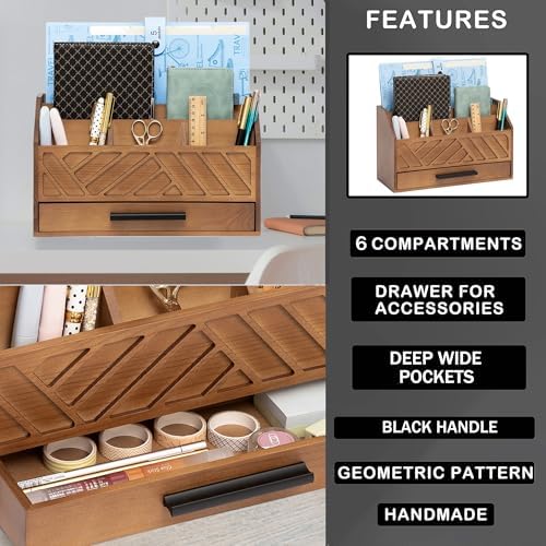 Desk Organizer with Drawer, Countertop Bill Mail Organizer and File Storage - Image 6
