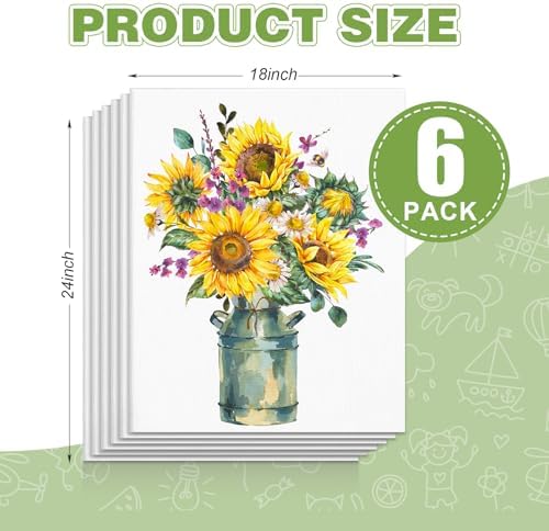 ESRICH Canvas for Painting 18x24 Inch, 6 Pack Canvas Boards for Painting Cotton Primed Acid Free Large Blank Canvases, Canvas Panels for Oil Paint, Watercolor, Acrylic Paint, Gouache and Tempera. - Image 2