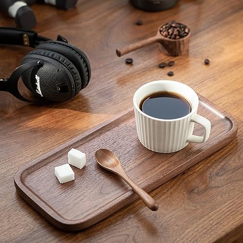Vandroop Wood Serving Tray, Walnut Wooden Small Trays for Storage, Set of 2 - Image 2