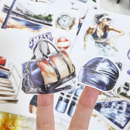 Snycler Sports Girl Theme Sticker Scrapbooking Supplies for Junk Journal, 20 Sheets PET Stickers - Vintage Journaling Stickers, Ephemera Sticker Book Pre Cut, Junk Journal Supplies, Planner - Image 5