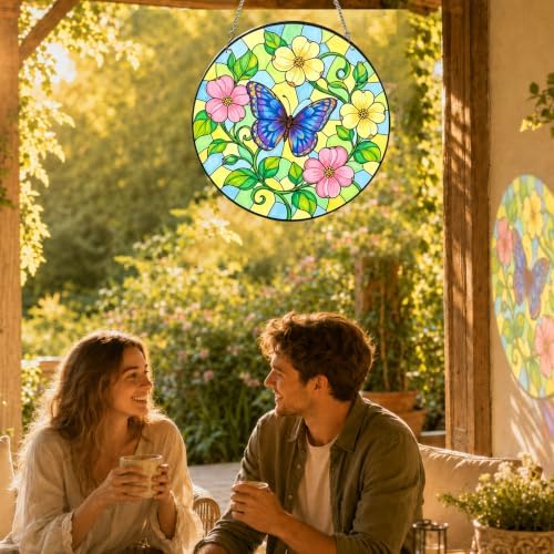 Jiamiyou 51pcs Flower Suncatcher Craft Kit DIY Stained Glass Art for Adults - Image 6