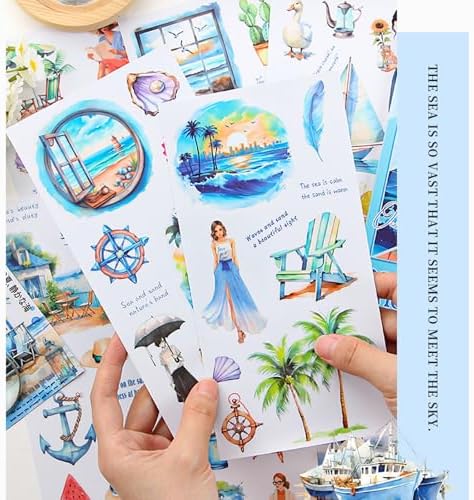 Aesthetic Journaling Sticker Books for Adults - Pre-Cut Scrapbook Stickers Vintage 20 Sheets Junk Journal Supplies Watercolor Scrapbooking Stickers Planner Cottagecore Decorative DIY Arts Craft Making - Image 6