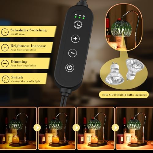 Candle Warmer Lamp with Timer & 4-Level Dimmer, Modern Decor - Image 2